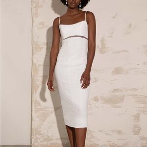Jenny Yoo White Midi Dress